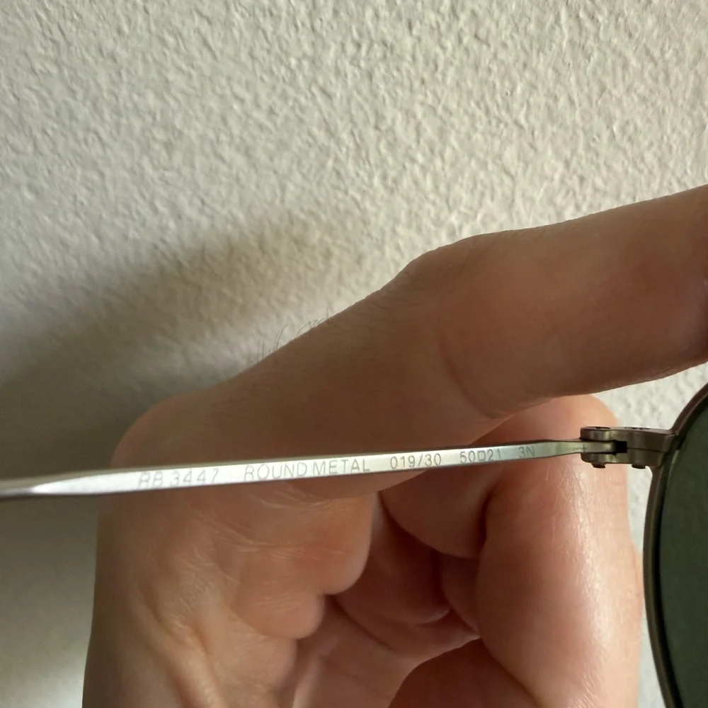 Ray-Ban Gold Frame Sunglasses with Light Silver Mirrored Lenses - Picture 2 of 13